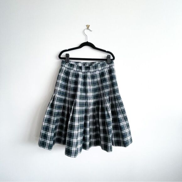 Halpern's Dark Academia Blue Plaid Kilt Skirt Safety Pin Women's 28 - 29 Vintage - Picture 2 of 6